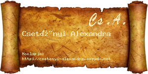 Csetényi Alexandra névjegykártya