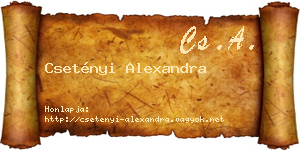 Csetényi Alexandra névjegykártya