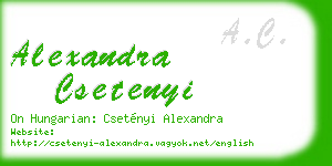 alexandra csetenyi business card